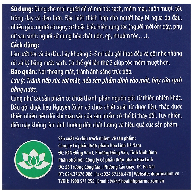 Dầu gội dược liệu Nguyên Xuân sạch gàu chai 250ml - 10